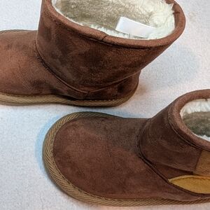 Old Navy Toddler Sunshine Patchwork Faux Suede Sherpa Boots EUC